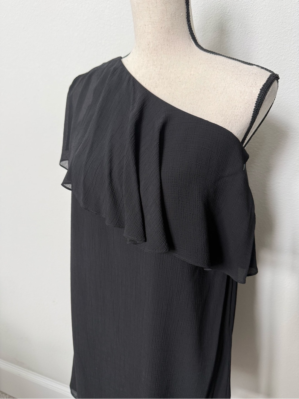 Cece One-Shoulder Black Ruffle Dress - Picture 2 of 11